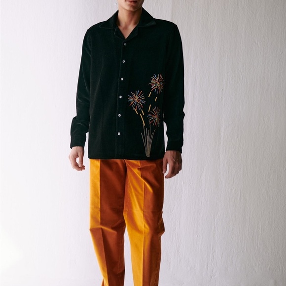 Perte D'Ego Fireworks Embroidered Shirt New With Tags Size Small - Picture 4 of 16